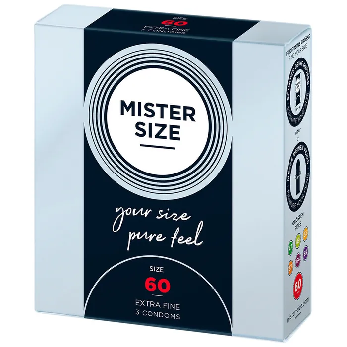 Mister Size Male Sex Toys Mister Size 60mm Your Size Pure Feel Condoms 3 Pack Mister Size Male Sex Toys Mister Size 60mm Your Size Pure Feel Condoms 3 Pack