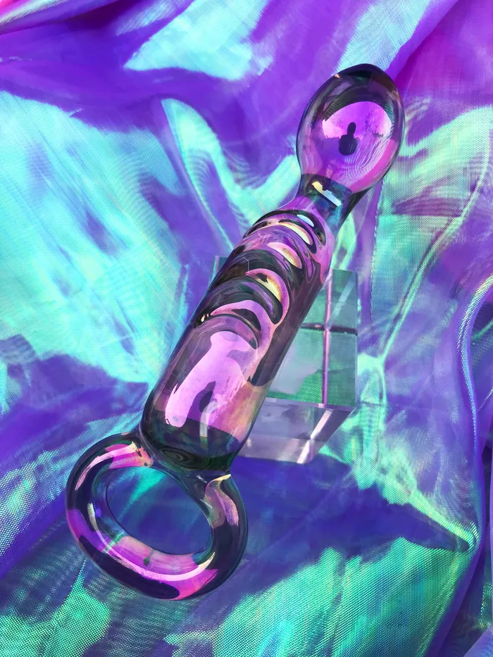 hellokinky999 Dildos Clear Holographic Glass Dildo