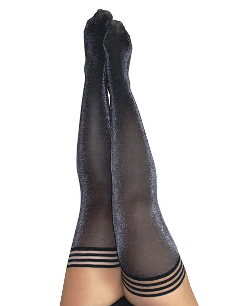 Kixies INC Plus Size Plus Size Kixies Kaylee Grey Shimmer Thigh Highs Size D Kixies INC Plus Size Plus Size Kixies Kaylee Grey Shimmer Thigh Highs Size D