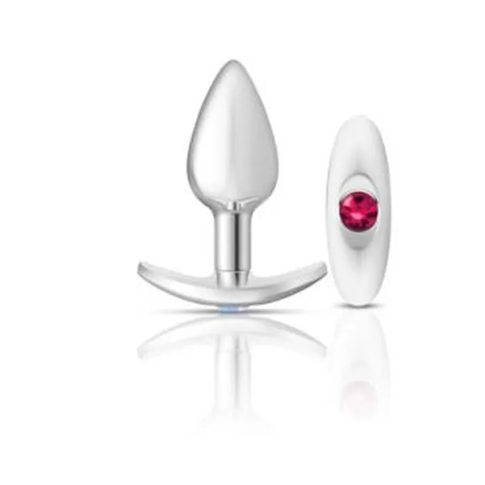 Anal | Cheeky Charms Silver Anchor Butt Plug  w Clear and Pink Jewel Kit - Cheeky Charms