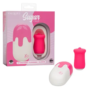 CALEXOTICS SUGAR CRAZE FLICKING TONGUE PINK RECHARGEABLE CalExotics Vibrators CALEXOTICS SUGAR CRAZE FLICKING TONGUE PINK RECHARGEABLE CalExotics Vibrators