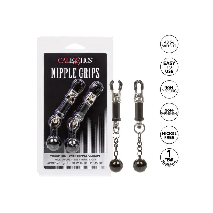 California Exotic Female Sex Toys | Nipple Grips Weighted Twist Nipple Clamps California Exotic Female Sex Toys | Nipple Grips Weighted Twist Nipple Clamps