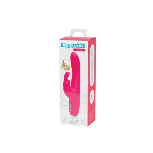 Happy Rabbit Vibrators | Happy Rabbit Slimline Curve Rechargeable Rabbit Vibrator Pink