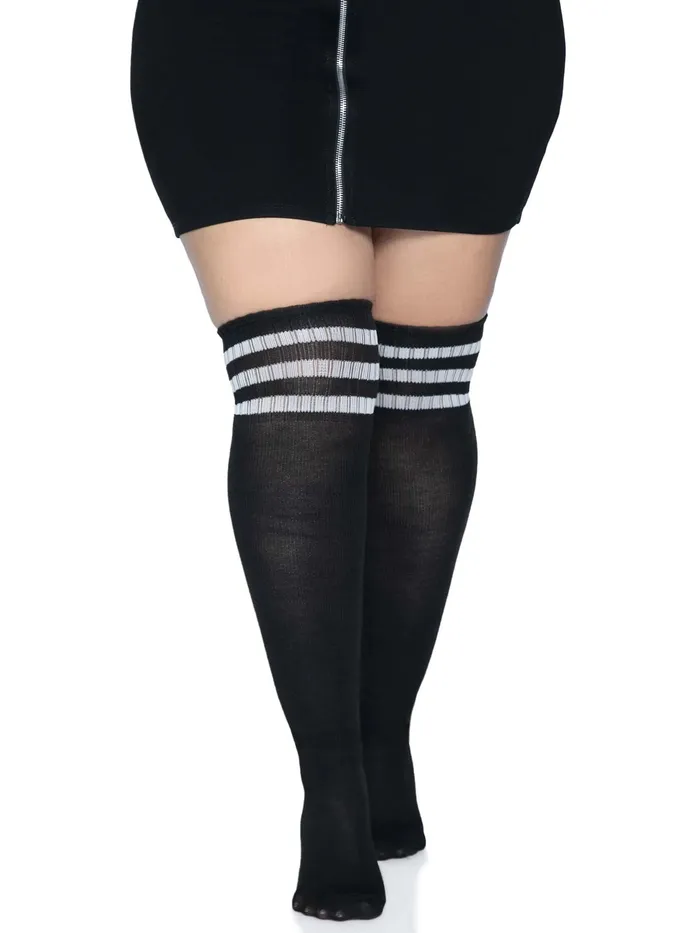 Leg Avenue Anal Over the Knee Athletic Socks 1x2x Blackwhite