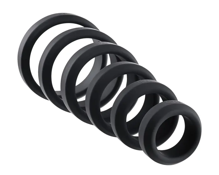 Male Sex Toys Adam and Eve 6Piece Penis Ring Set Black
