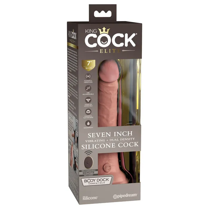 Pipedream Female Sex Toys | King Cock Elite 7'' Vibrating Dual Density Cock Remote Realistic Dildo Sex Toy Pipedream Female Sex Toys | King Cock Elite 7'' Vibrating Dual Density Cock Remote Realistic Dildo Sex Toy