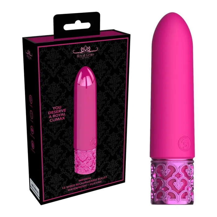 ROYAL GEMS Imperial Silicone Rechargeable Bullet Pink 10 cm USB Rechargeable Bullet Shots Toys Female Sex Toys ROYAL GEMS Imperial Silicone Rechargeable Bullet Pink 10 cm USB Rechargeable Bullet Shots Toys Female Sex Toys