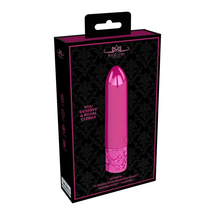 ROYAL GEMS Imperial - Silicone Rechargeable Bullet - Pink 10 cm USB Rechargeable Bullet | Shots Toys Female Sex Toys ROYAL GEMS Imperial - Silicone Rechargeable Bullet - Pink 10 cm USB Rechargeable Bullet | Shots Toys Female Sex Toys
