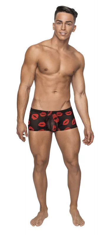 Vibrators Male Power Kiss Me Mini Short Small Sheer Lips Black