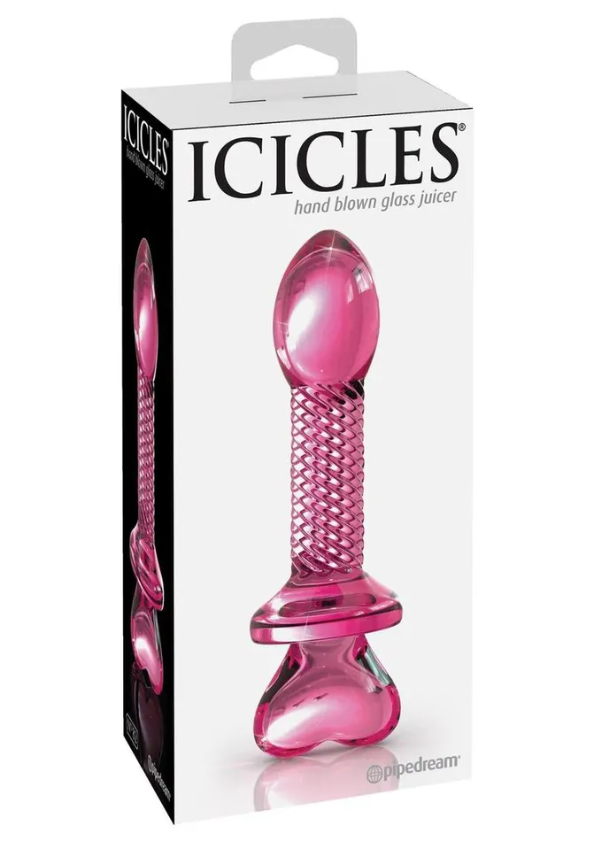 Icicles Icicles No. 82 Textured Glass Juicer Anal Probe with Heart Shaped Handle | Male Sex Toys Icicles Icicles No. 82 Textured Glass Juicer Anal Probe with Heart Shaped Handle | Male Sex Toys