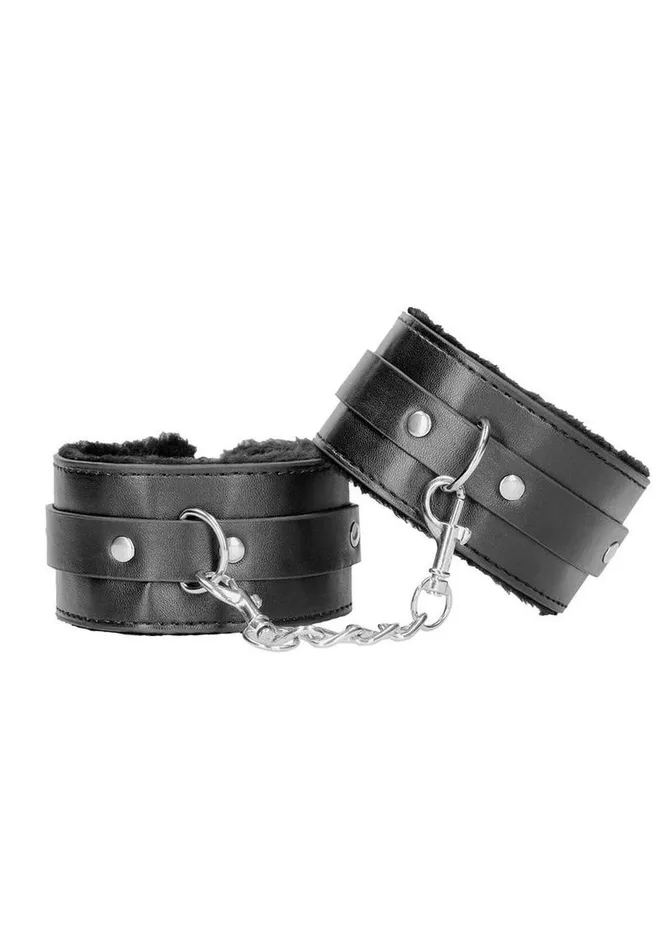 Ouch Restraints Ouch Plush Bonded Leather Ankle Cuffs