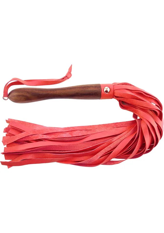 Rouge Rouge Wooden Handle Leather Flogger | Restraints