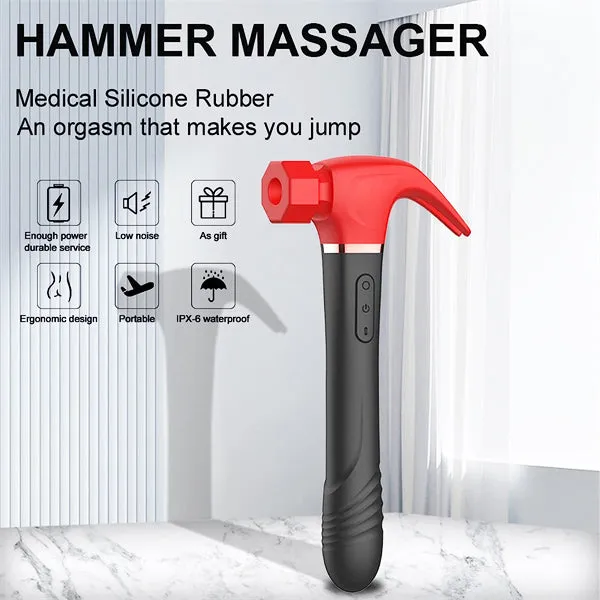 Aimitoy Vibrators | 4IN1 Sucking & Thursting & Vibrating & Licking Hammer Vibrator Red