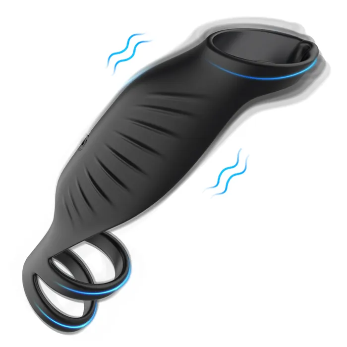 9 Modes Vibrating Triple Cock Ring Extender Sleeve for Longer Erection Sorlove Male Sex Toys 9 Modes Vibrating Triple Cock Ring Extender Sleeve for Longer Erection Sorlove Male Sex Toys