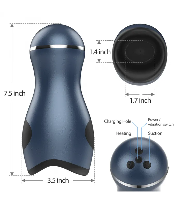 ADLTOYFUN Male Sex Toys 9 Vibrating 3 Sucking Heating Automatic Male Masturbation Cup