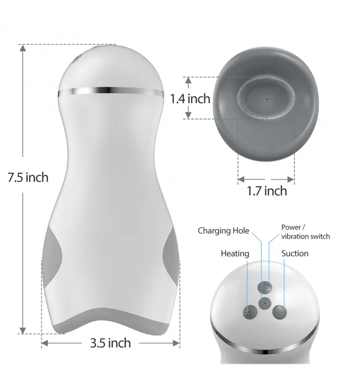 ADLTOYFUN Male Sex Toys 9 Vibrating 3 Sucking Heating Automatic Male Masturbation Cup
