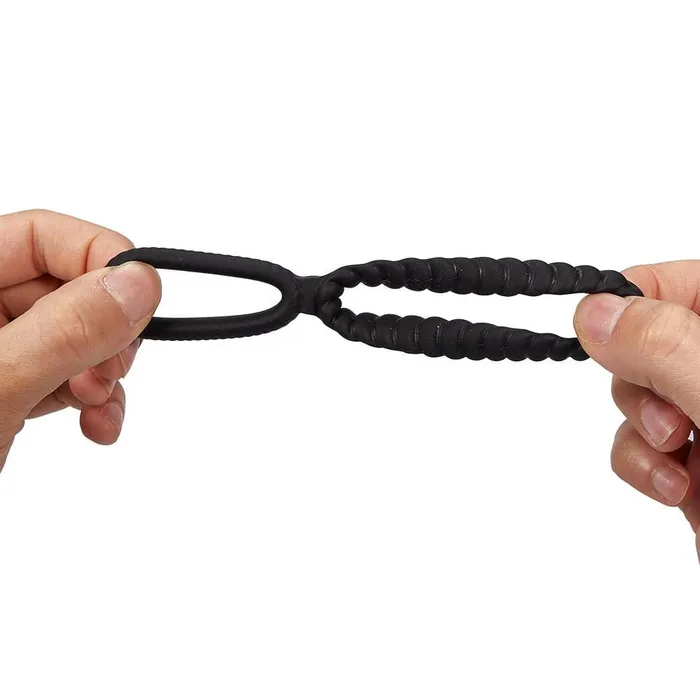 ADLTOYFUN Male Sex Toys Screw Thread Dual Penis Ring Erection Enhancing Sex Toy