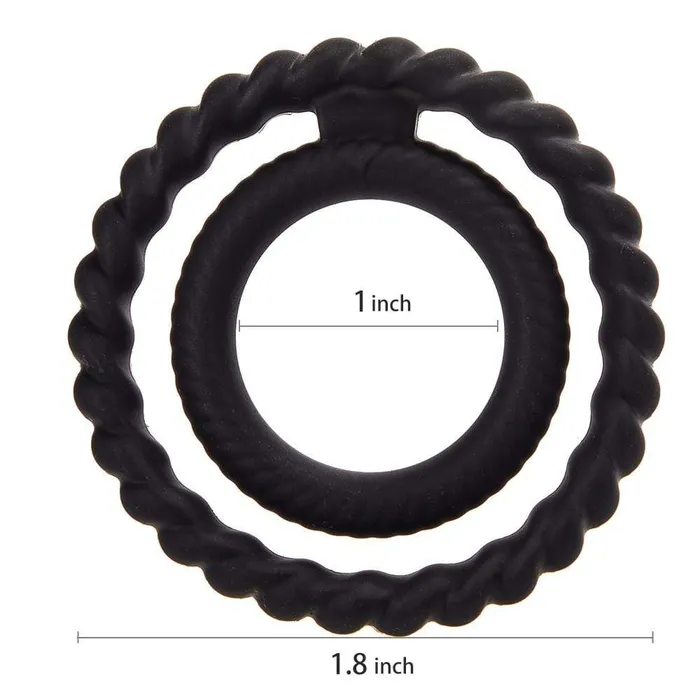 ADLTOYFUN Male Sex Toys Screw Thread Dual Penis Ring Erection Enhancing Sex Toy