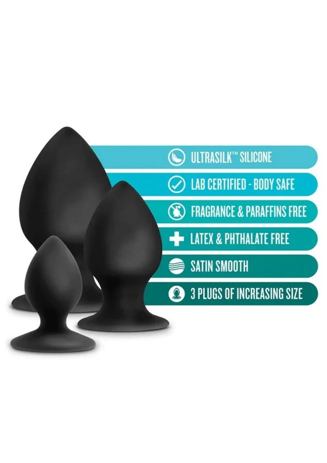 Anal Adventures Male Sex Toys Anal Adventures Platinum Silicone Anal Stout Anal Plug Kit