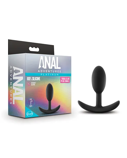 Anal Adventures Platinum Silicone Vibra Slim Plug Small Black Blush Novelties Anal Anal Adventures Platinum Silicone Vibra Slim Plug Small Black Blush Novelties Anal