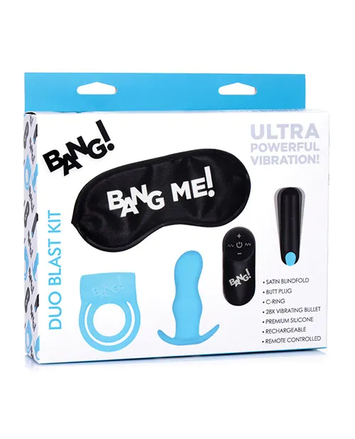 Anal Bang Duo Blast Remote Control Cock Ring Butt Plug Vibe Kit Blue Xr LLC