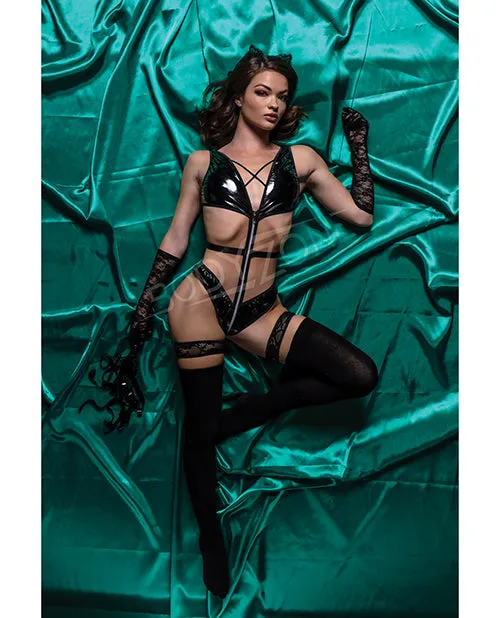 Anal Bodyzone Apparel Role Play Kinky Kitty Cat Costume Black ML