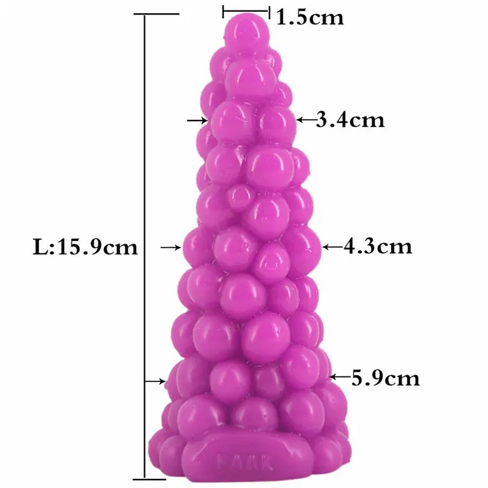 Anal FAAK FAAK20 Grapes 62 Anal Plug Beaded Textured Butt Dildo 16cm Fat