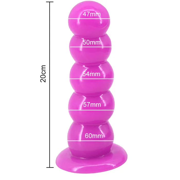 Anal FAAK FAAK54 Anal Butt Plug 8 Beaded 20cm Big Dildo Suction Cup Large Sex Beads Huge