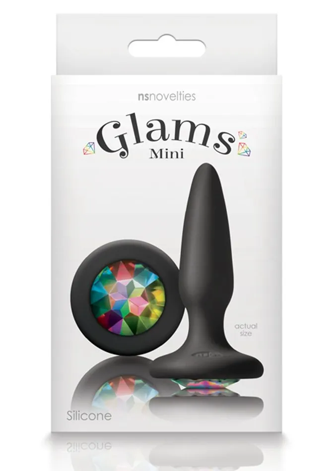 Anal Glams Glams Mini Silicone Butt Plug Rainbow Gem