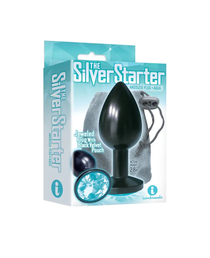 Anal Icon Brands The 9s The Silver Starter Anodized Bejeweled Stainless Steel Plug