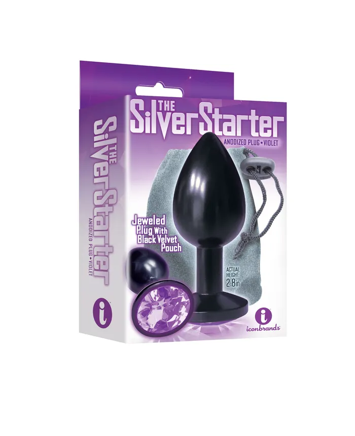 Anal Icon Brands The 9s The Silver Starter Anodized Bejeweled Stainless Steel Plug