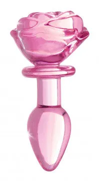 Anal Nice and nasty Bz BOOTY SPARKS Pink Rose Glass Anal Plug Small