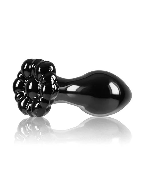 Anal Ns Novelties INC Crystal Flower Butt Plug Black