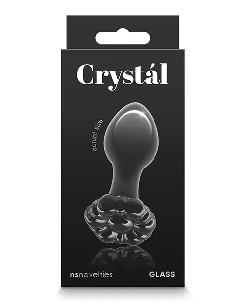 Anal Ns Novelties INC Crystal Flower Butt Plug Black
