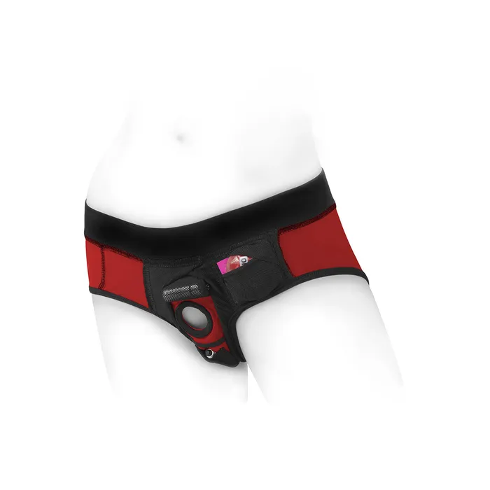 Anal SpareParts HardWear SpareParts Tomboi Harness RedBlack Nylon Small