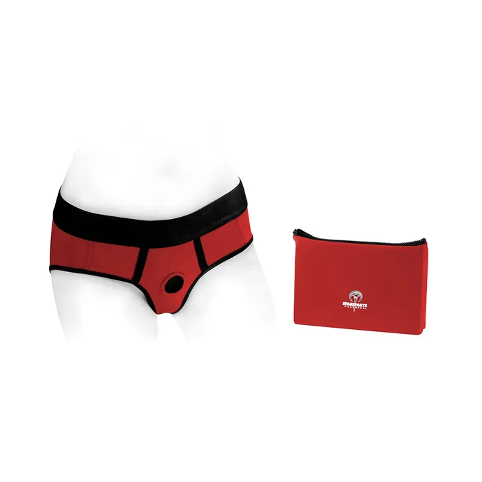 Anal SpareParts HardWear SpareParts Tomboi Harness RedBlack Nylon Small