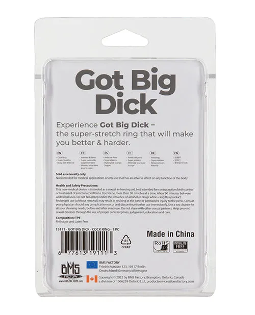 BMS Enterprises Anal Got Big Dick Single Bumper Ring Black
