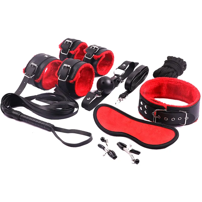 BeBuZZed Anal BeBuZZed Kinky BDSM Kit Couples Bondage Set Restraints Black Red BeBuZZed Anal BeBuZZed Kinky BDSM Kit Couples Bondage Set Restraints Black Red