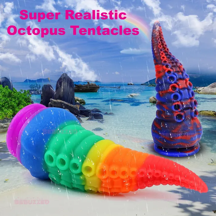 BeBuZZed Male Sex Toys Octopus Tentacle Fantasy Creature Dildo Alien Anal Plug Large Cock