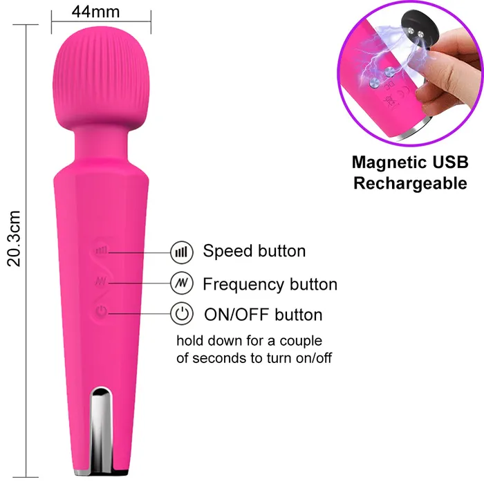 BeBuZZed Vibrators BeBuZZed Sally Massage Wand USB Rechargeable Vibrator Rose BeBuZZed Vibrators BeBuZZed Sally Massage Wand USB Rechargeable Vibrator Rose