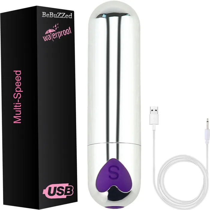 BeBuZZed Vibrators Bebuzzed Ultra Bullet Powerful Vibrator USB SilverPurple BeBuZZed Vibrators Bebuzzed Ultra Bullet Powerful Vibrator USB SilverPurple