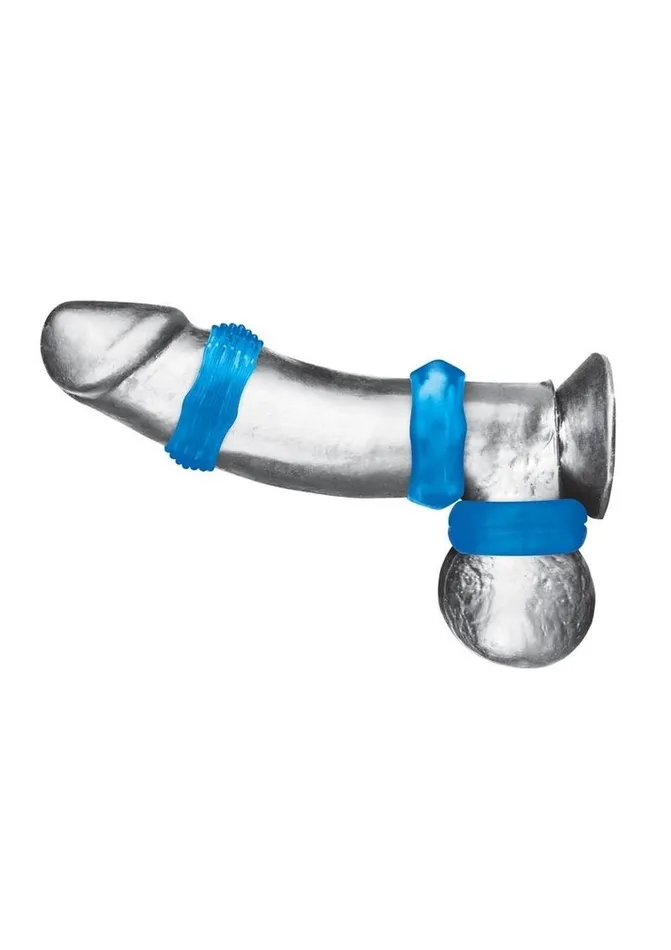 Blue Line CandB Gear Blue Line Nuts and Bolts Stretch Cock Ring Male Sex Toys