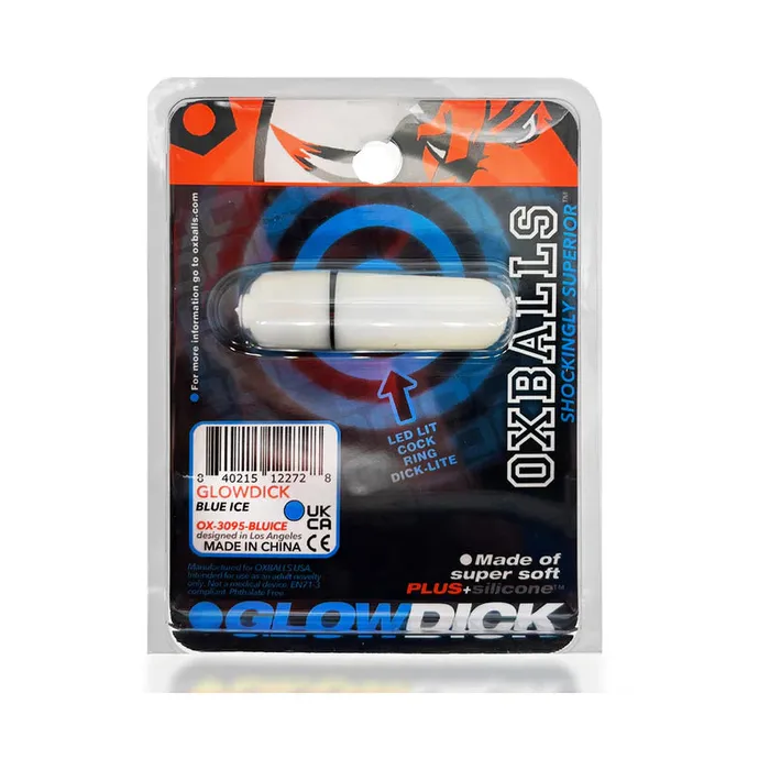 Blue Ox Designs LLCDba Oxballs Vibrators Oxballs Glowdick LED Lit Cockring Blue Ice