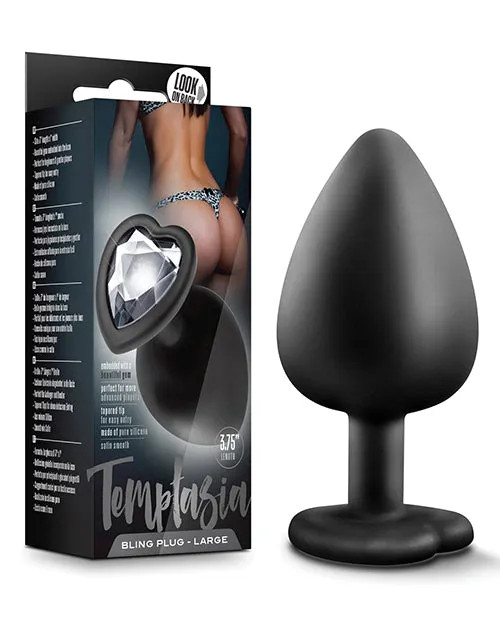 Blush Novelties Anal Temptasia Bling Plug with Gem Large Black