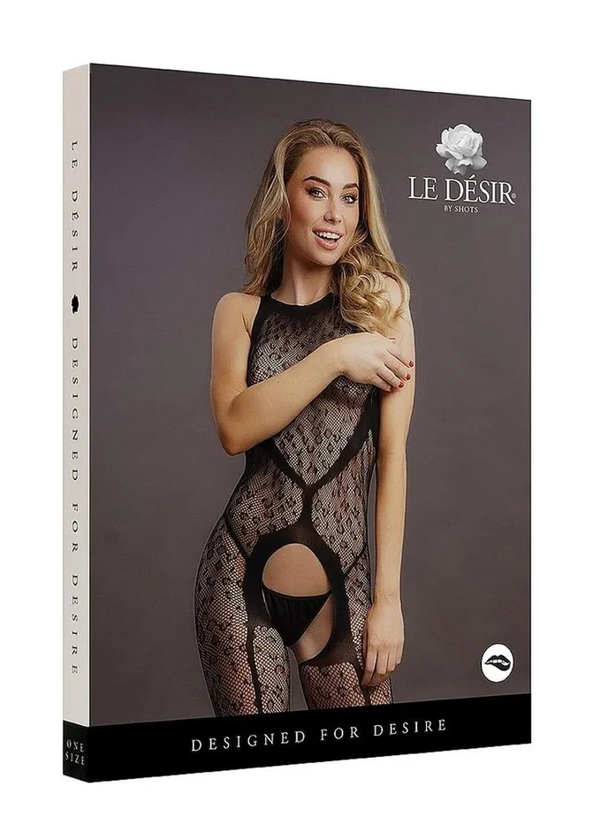 Bodystockings Playsuits Le Desir Le Desir Crotchless Leopard Bodystocking