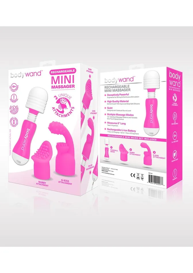 Bodywand Female Sex Toys Bodywand Rechargeable Silicone Mini Wand Massager with Two Attachments Bodywand Female Sex Toys Bodywand Rechargeable Silicone Mini Wand Massager with Two Attachments