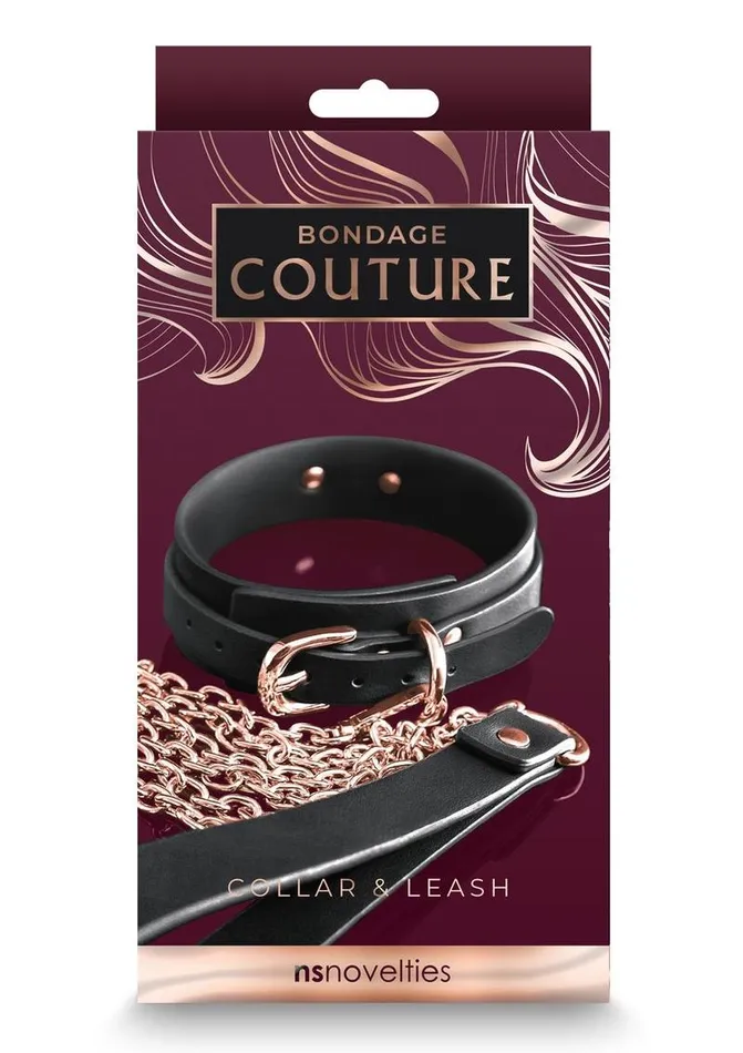 Bondage Couture Pu Leather Collar and Leash Bondage Couture Restraints