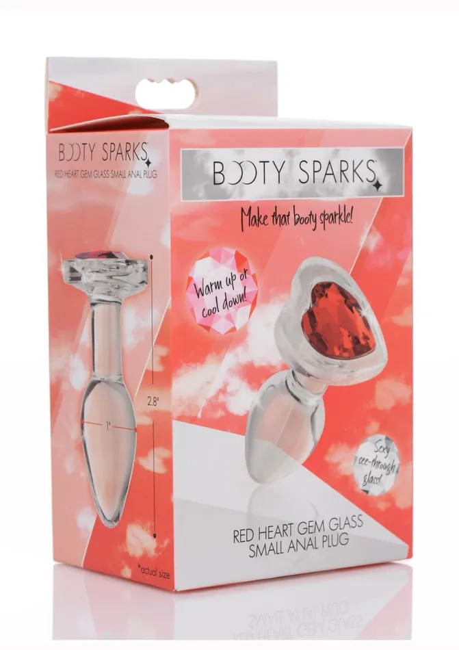 Booty Sparks Anal Booty Sparks Red Heart Glass Anal Plug