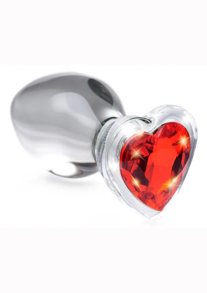 Booty Sparks Anal Booty Sparks Red Heart Glass Anal Plug