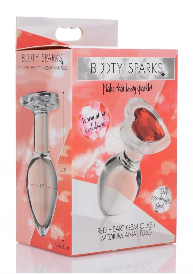 Booty Sparks Anal Booty Sparks Red Heart Glass Anal Plug